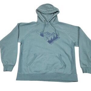 Silver Mountain Idaho Hoodie XL Teal Ski Resort Winter Pullover Outdoor Gorpcore